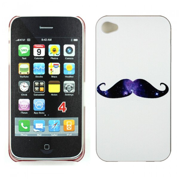 Wholesale iPhone 4 4S Mustache Design Case (Transparent)